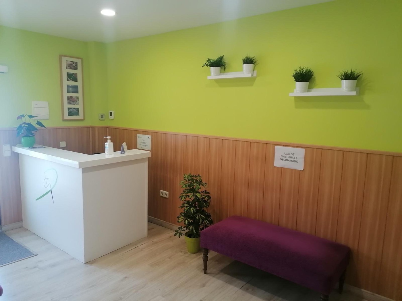Recepción de El Centro del Masaje
